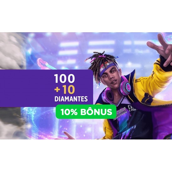 Free Fire 100 Diamantes + 10% Bônus