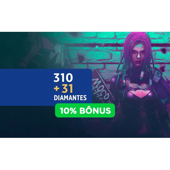Free Fire 310 Diamantes + 10% Bônus
