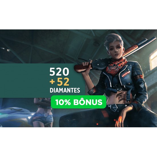 Free Fire 520 Diamantes + 10% Bônus