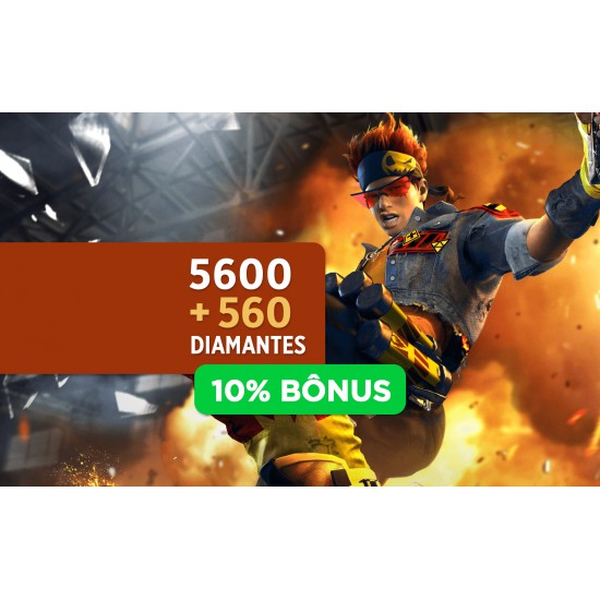 Free Fire 5600 Diamantes + 10% Bônus
