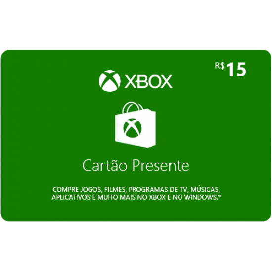Cartão Presente do Xbox - R$ 15