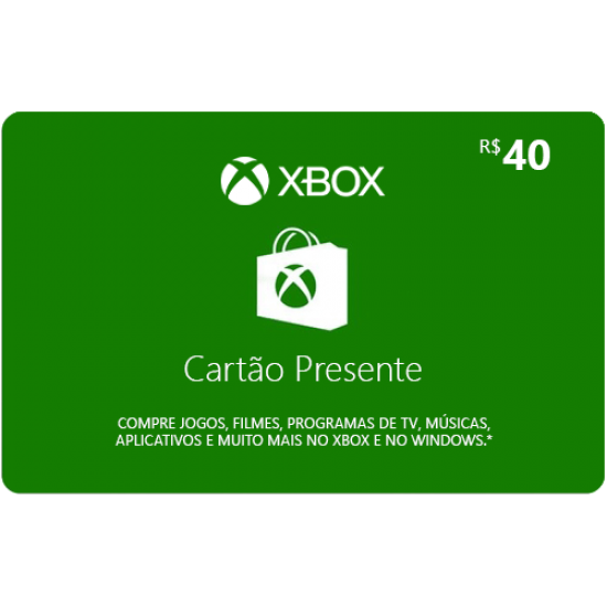 Cartão Presente do Xbox - R$ 40